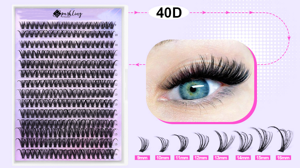 Erhalten Sie glamouröse Wimpern mit DIY-Wimpernverlängerungen mit flauschigen 40D-Wimpernclustern