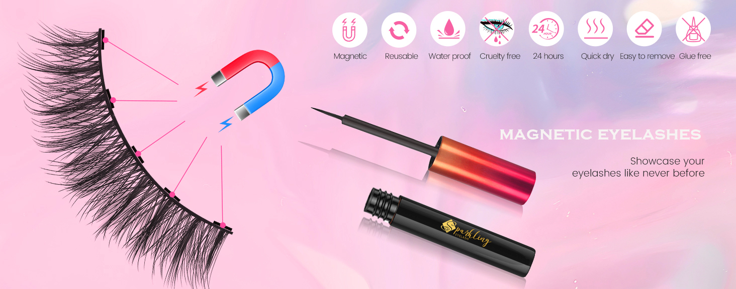 Holen Sie sich den perfekten Glam-Look mit dem Pingdu Sparkling Eyelash® 3D-Magnetwimpernset
