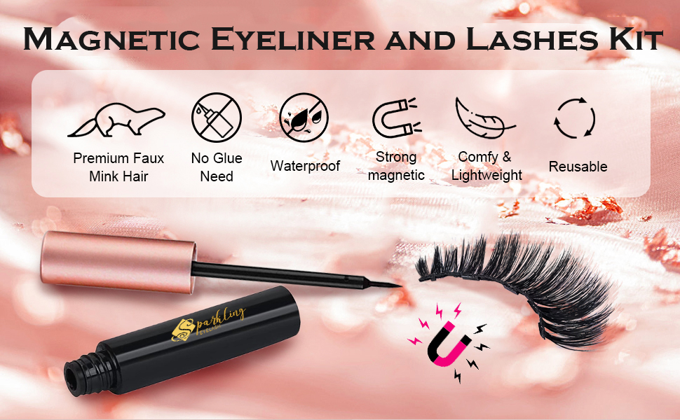 Umarmen Sie Ihr schönes Selbst mit 5D-Faux-Nerzwimpern und magnetischen Wimpern mit Eyeliner