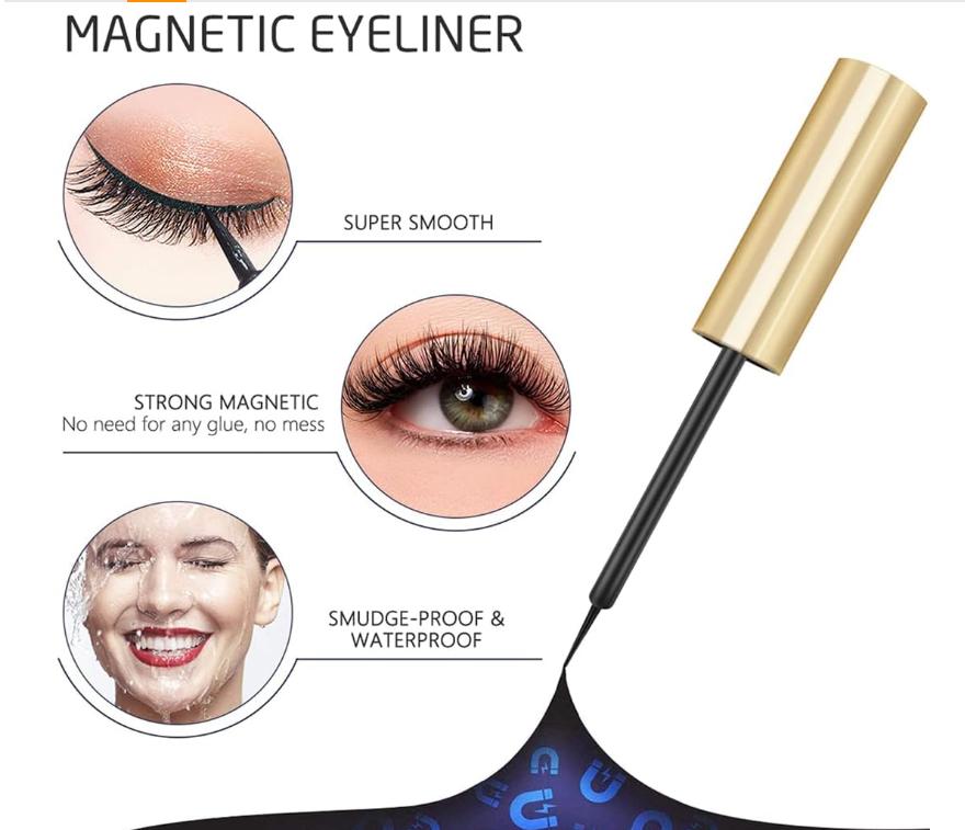 Erzielen Sie mühelos schöne Wimpern mit dem magnetischen Eyeliner und dem Wimpernset