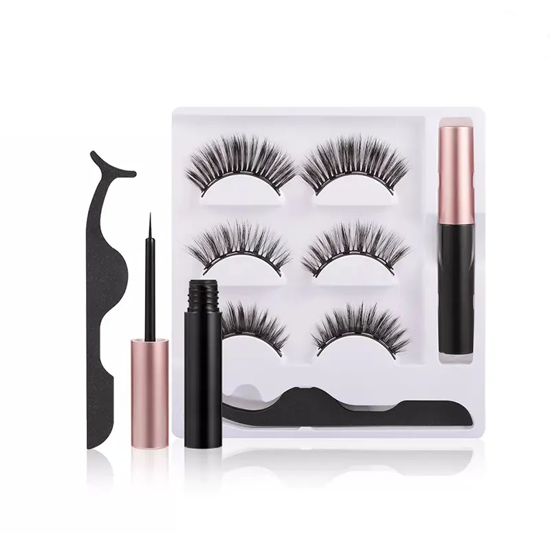 3 Paar magnetisches Wimpernset mit Magic Liner