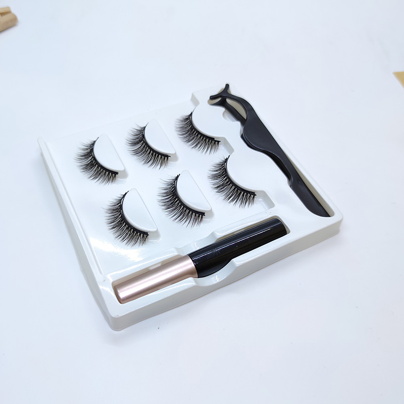 3 Paar magnetische Wimpern mit wasserfestem magnetischem Eyeliner