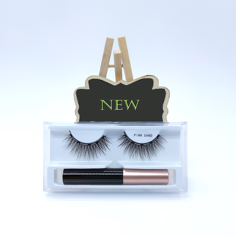 3D Faux Mink 1 Paar magnetische Wimpern Eyeliner Kit