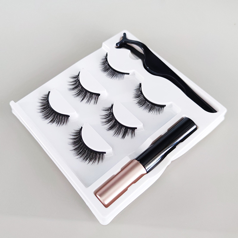 3D-Magnetwimpern, natürlicher Look mit Eyeliner und Pinzette