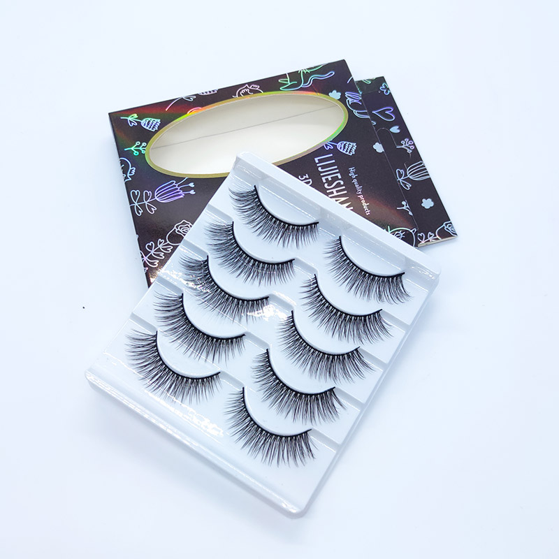 5 Paar 3D-Nerzwimpern, handgefertigt, Volumen, flauschige, dramatische Wimpern