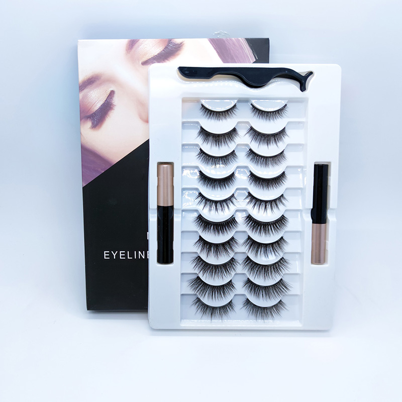 6D Magnetic Eyelashes Eyeliner Kit Natürlich aussehend 10 Paar Packung