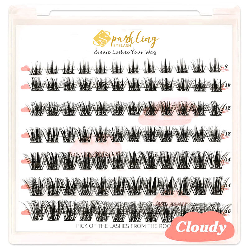 Natürlich aussehende DIY-Wimpernverlängerungs-Wimpernbüschel