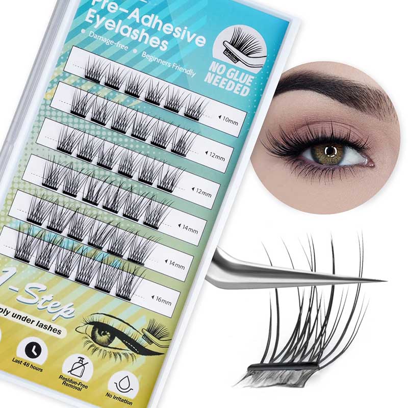 Wiederverwendbare selbstklebende Wimpern ohne Kleber für die DIY-Wimpernverlängerung
