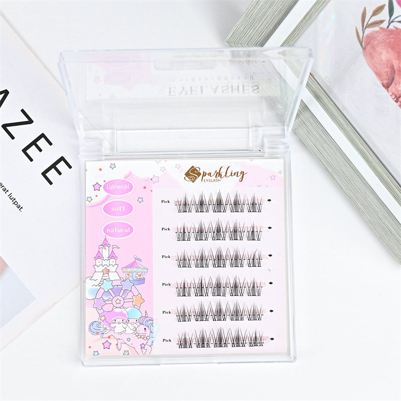 Vorgeklebte DIY Press-on-Cluster-Wimpernverlängerung