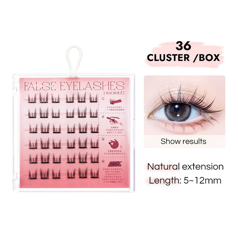 Drücken Sie das vorverglühte Cluster-Wimpern-Extensions-Kit