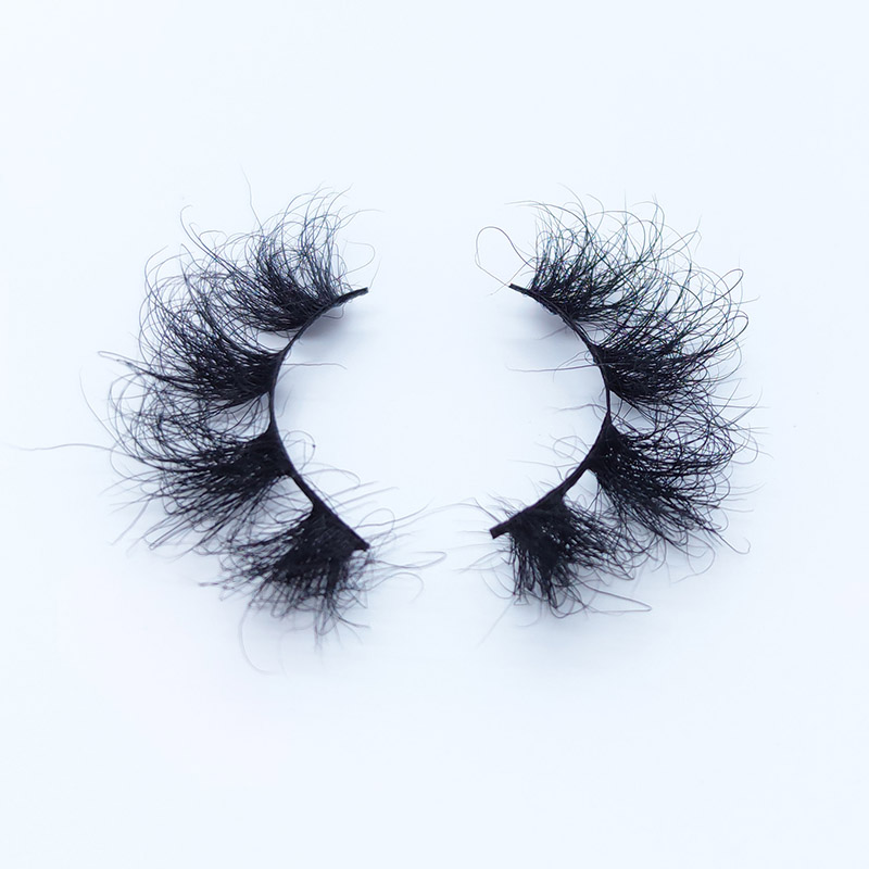 Echte Nerzwimpern, lange, dicke, unordentliche, gekreuzte Wimpern