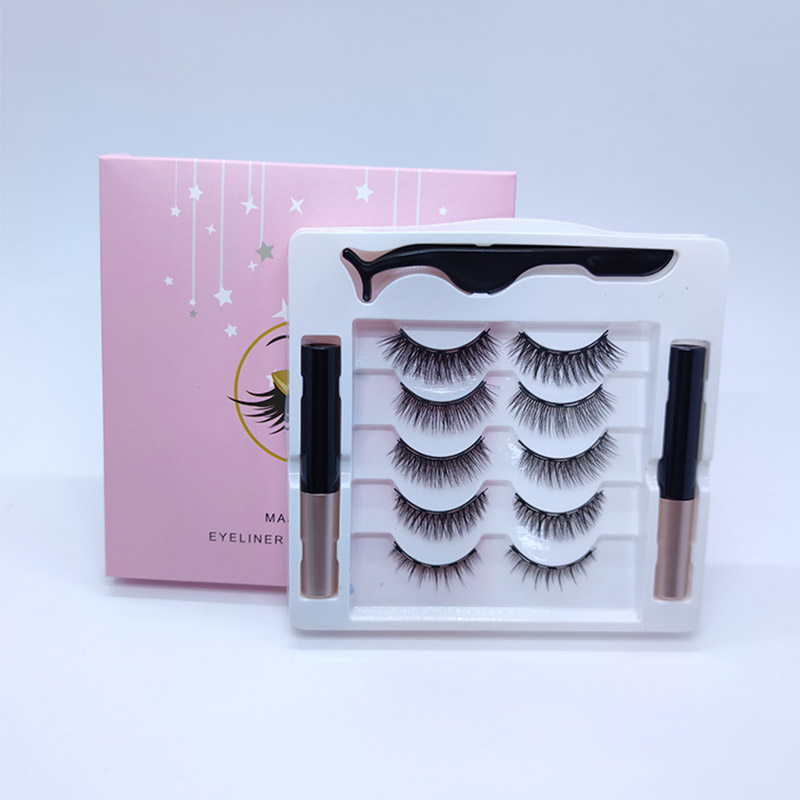 Funkelndes magnetisches Wimpern-Set mit Eyeliner-Set, 5 Paar Wimpern mit 5 verschiedenen Make-up-Looks
